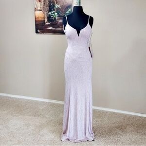 City Triangles Women's Mermaid Spaghetti  Straps Prom Dress In Pink SZ 7